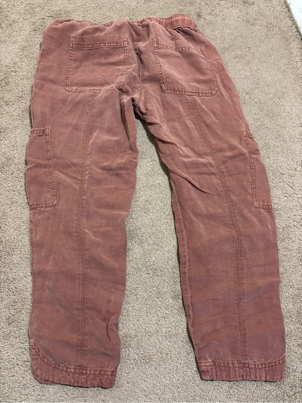 Rust Red Drawstring Cargo Joggers - Picture 2 of 4